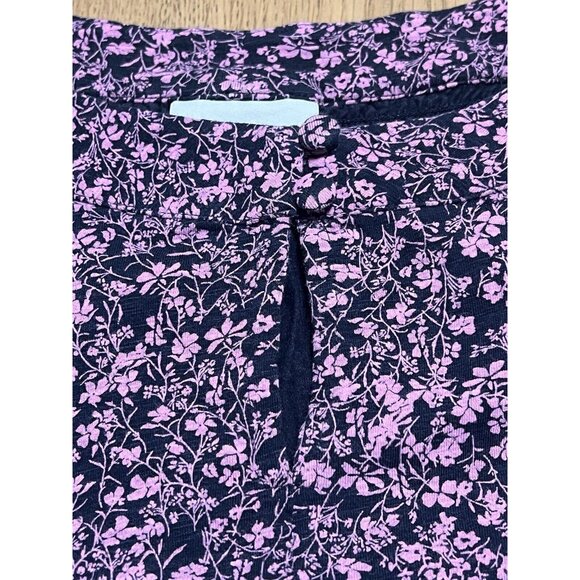 J Jill Top Size Measured Cotton Tencel Floral Keyhole Preppy Career Professional - Picture 6 of 9